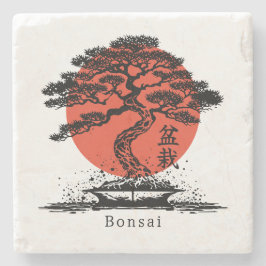 Bonsai Japansk Kanji-Personlig Stenunderlägg
