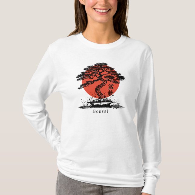 Bonsai Japansk Kanji-Personlig T Shirt (Framsida)