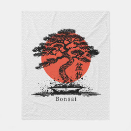 Bonsai Japansk Personlig Text Fleece Blanket