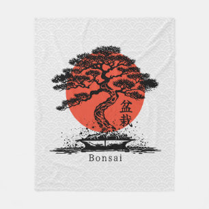 Bonsai Japansk Personlig Text Fleece Blanket