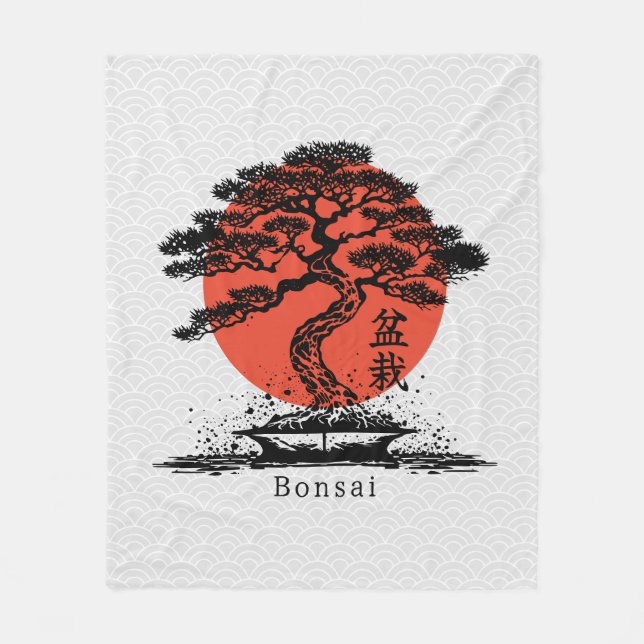 Bonsai Japansk Personlig Text Fleece Blanket (Framsidan)