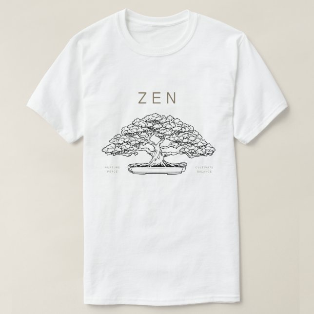 Bonsai, japansk temaminimalist t shirt (Design framsida)