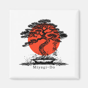 Bonsai japanska Kanji Miyagi Do Personlig T-Shirt Magnet