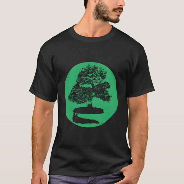 Bonsai Japanska Träd Zen Buddhist T Shirt (Framsida)