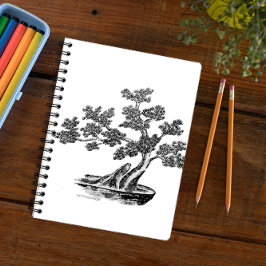 Bonsai - kinesiska Stil - svarta och vita Anteckningsbok