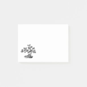 Bonsai - kinesiska Stil - svarta och vita Post-it Block