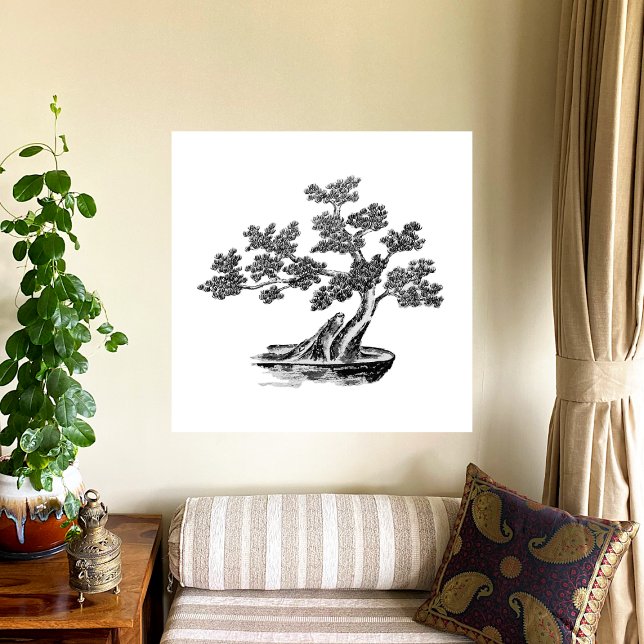 Bonsai - kinesiska Stil - svarta och vita Poster (Skapare uppladdad)