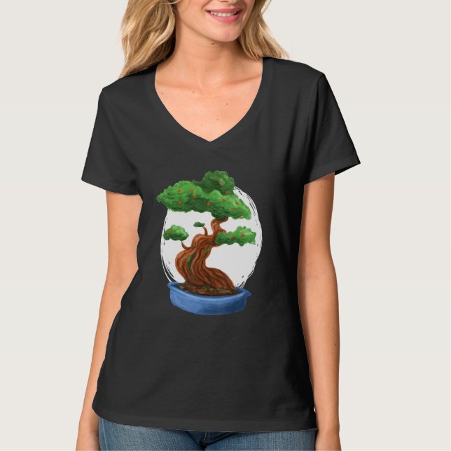 Bonsai Miniträd T Shirt (Framsida)