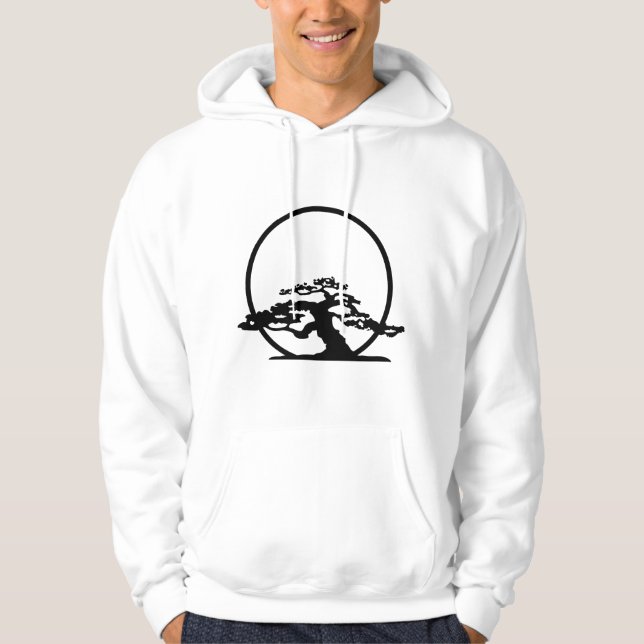 Bonsai mot solen skisserar avbildar grafisk design sweatshirt (Framsida)