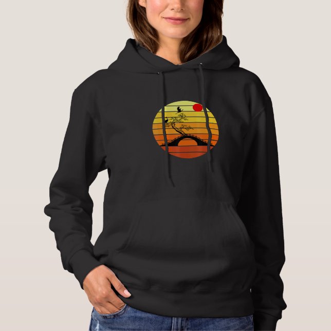 Bonsai och solnedgång t shirt (Framsida)
