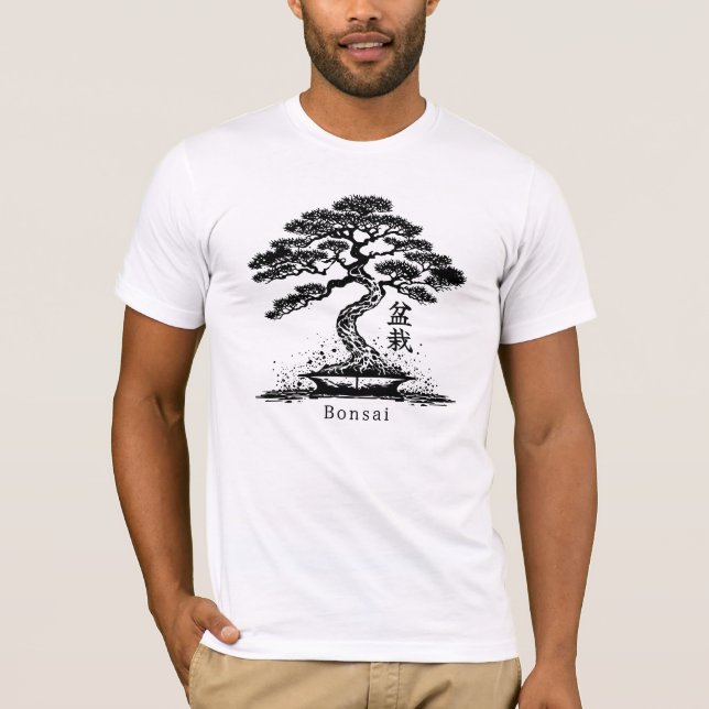 Bonsai Personlig Text T Shirt (Framsida)