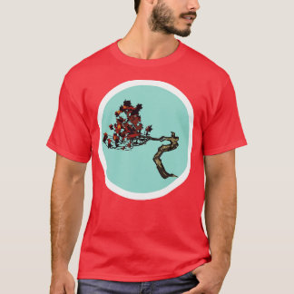 Bonsai Red på Grönt T Shirt