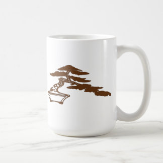 Bonsai silhouette i halv-kaskaden stilen (brunt kaffemugg