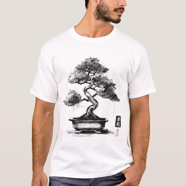 bonsai-sketch t shirt (Framsida)