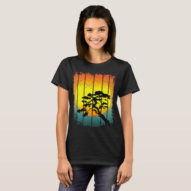 BONSAI SOMMAR SOLNEDGÅNG T SHIRT (Hel framsida)