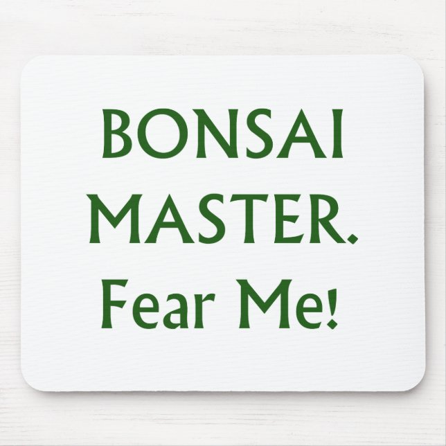 Bonsai styr fruktar mig grön text musmatta (Framsidan)