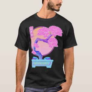 Bonsai Träd Aesthetic Vaporwave Retrowave Stil St T Shirt