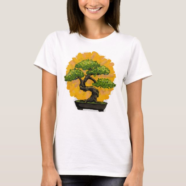Bonsai Träd Älskare T Shirt (Framsida)