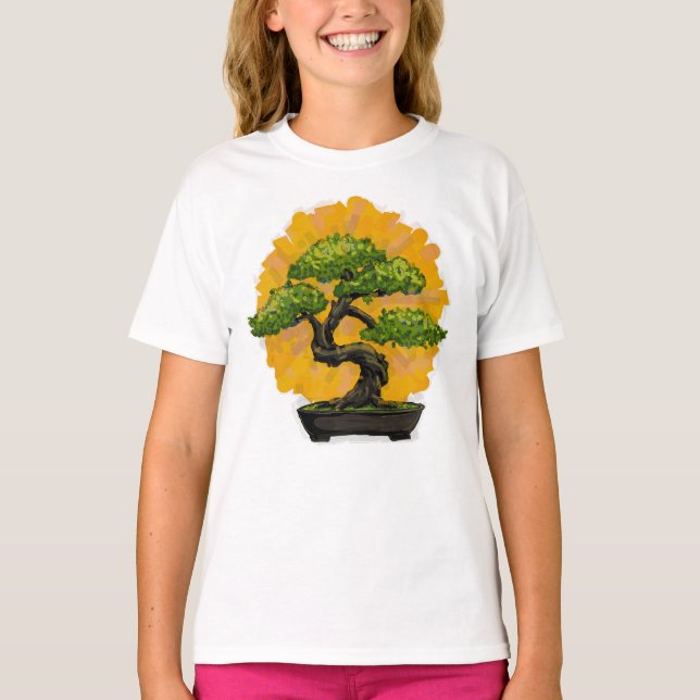 Bonsai Träd Älskare T Shirt (Framsida)