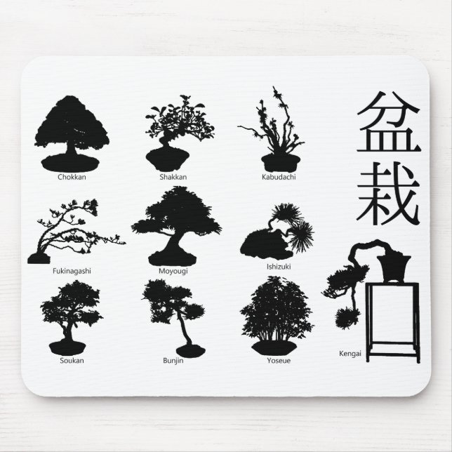 Bonsai Träd Basic Stilar 10 Musmatta (Framsidan)