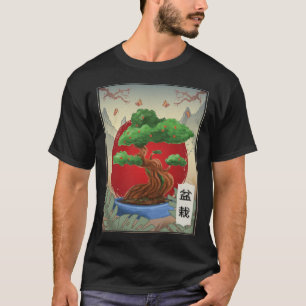 Bonsai Träd Buddhism Japansk naturfjäril T Shirt