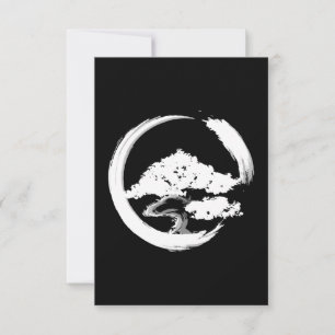bonsai träd calligraphy Cirjapanese-trädgård Tack Kort