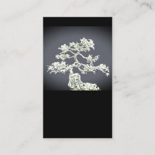 bonsai träd djärv konstnärlig konst på svart visitkort