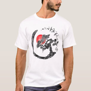 Bonsai Träd Enso Circle - Buddhist Zen Calligraphy T Shirt