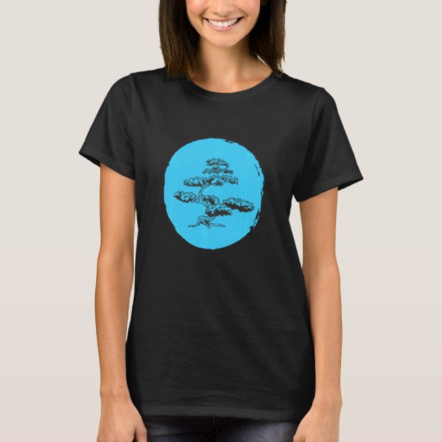 Bonsai Träd Enso Circle T Shirt Japansk Zen Buddh (Framsida)