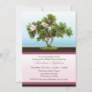 Bonsai Träd Flowers Inbjudningskort för möhippa