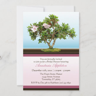 Bonsai Träd Flowers Inbjudningskort för möhippa