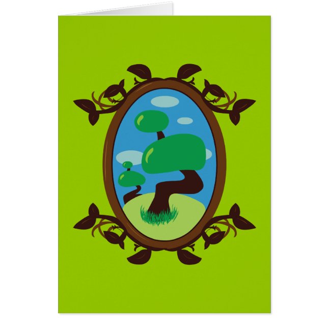 Bonsai Träd Hälsningskort (Framsidan)