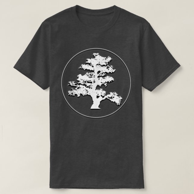 Bonsai Träd i Circle Benice Design T Zen Peac Shirt (Design framsida)