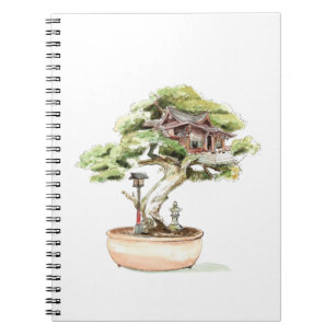 Bonsai Träd Illustration  Anteckningsbok