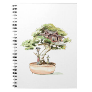Bonsai Träd Illustration Anteckningsbok