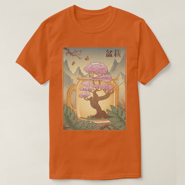 Bonsai Träd japansk Sakura Cherry Blommar Träd Ae T Shirt (Design framsida)