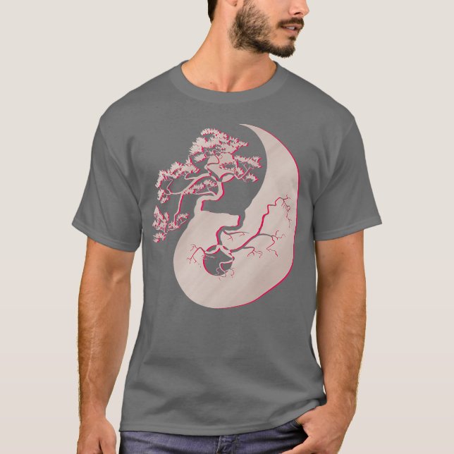 Bonsai Träd japansk tradition Yin Yang Zen Yoga T Shirt (Framsida)