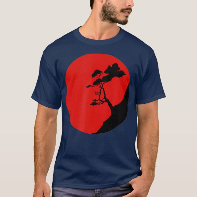 Bonsai Träd japansk traditionell grafik Träd T Shirt (Framsida)