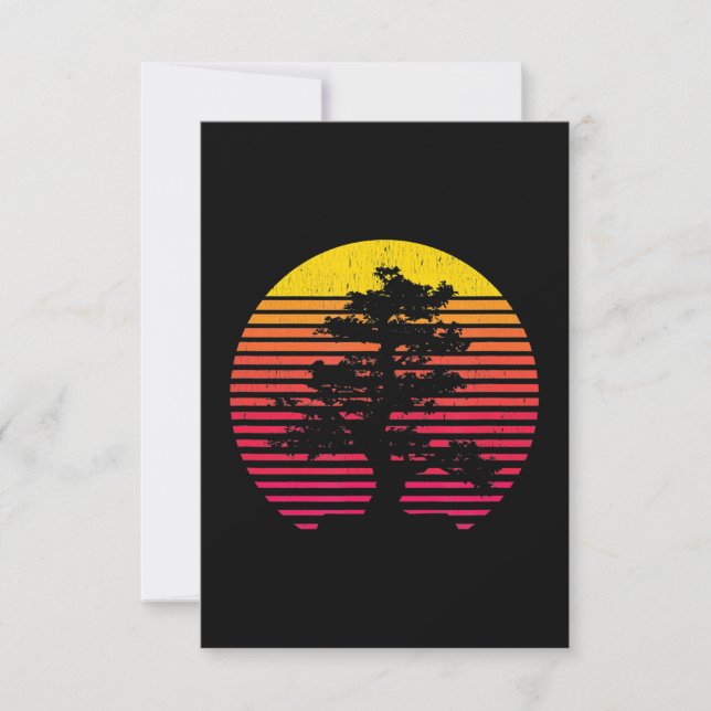 Bonsai Träd japansk zen buddhist Träd Sunset Tack Kort (Framsida)