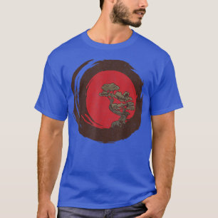 Bonsai Träd, Japanska Flagga Red Sunset för Bonsai T Shirt