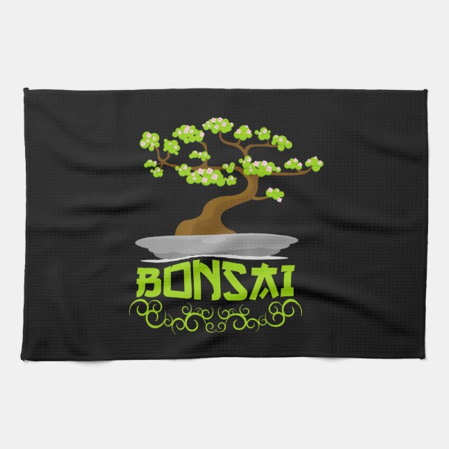 Bonsai Träd japanska kanji Kökshandduk (Horisontell)