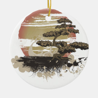 Bonsai Träd Julgransprydnad Keramik