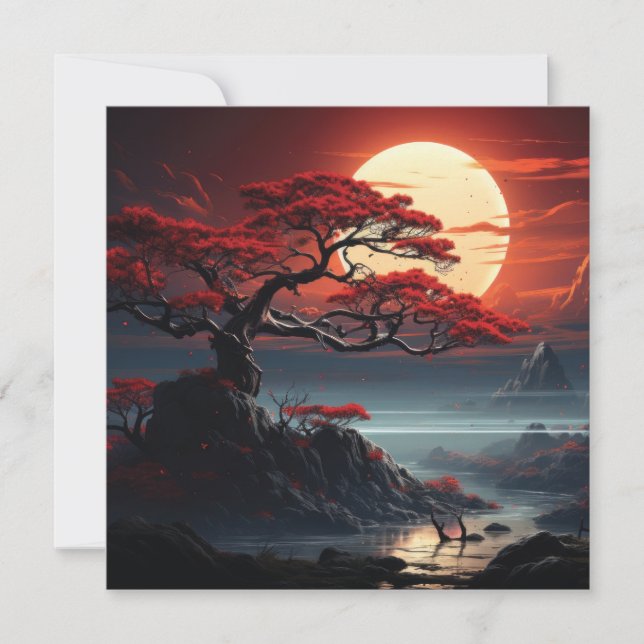 Bonsai Träd Julkort (Framsida)