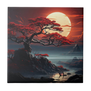 Bonsai Träd Kakelplatta