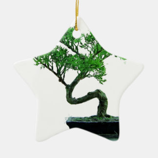 bonsai-träd målning julgransprydnad keramik