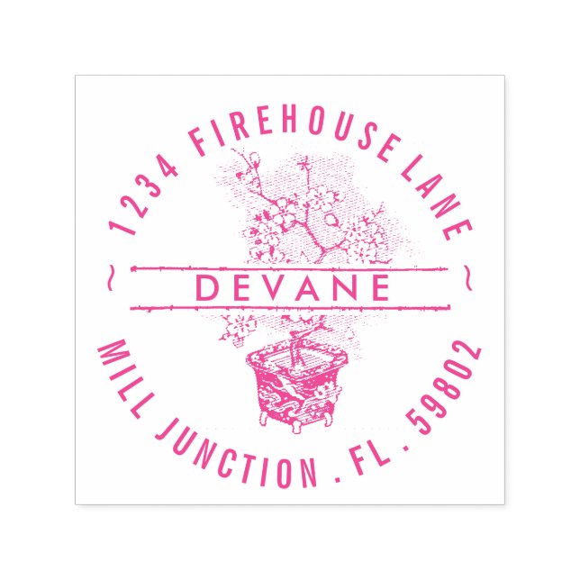 Bonsai Träd Self-Inking Returadress Frimärke Självfärgande Stämpel (Design)