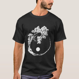 Bonsai Träd Skriv ut Zen Spirit Yin Yang Japanska T Shirt