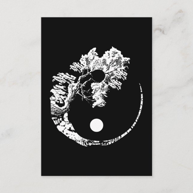 Bonsai Träd Skriv ut Zen Spirit Yin Yang Japanska Tilläggskort (Framsida)