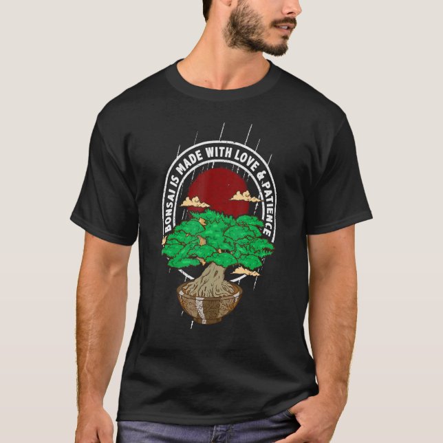 Bonsai Träd som säger japansk buddhist Art T Shirt (Framsida)