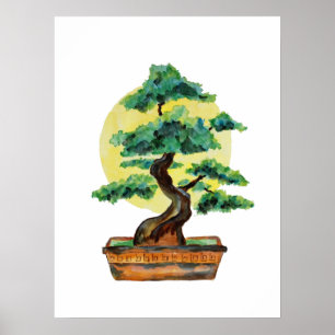 Bonsai Träd Sunshine Poster